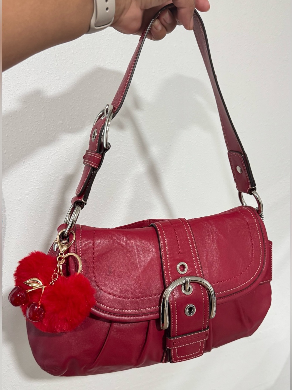 Coach Red SoHo Leather Shoulder Bag